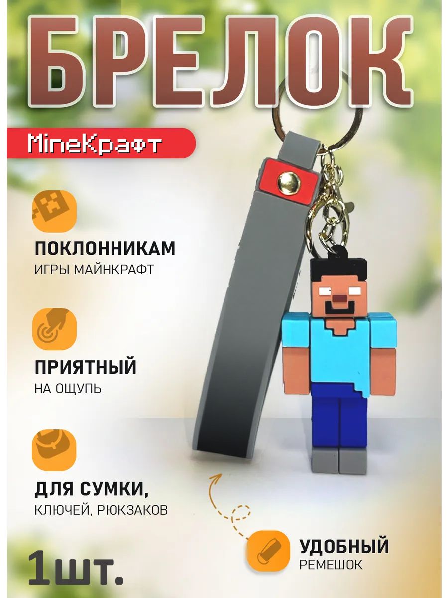 Брелок MineКрафт подвеска Херобрин картинка №1
