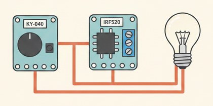 Энкодер KY-040 и MOSFET IRF520