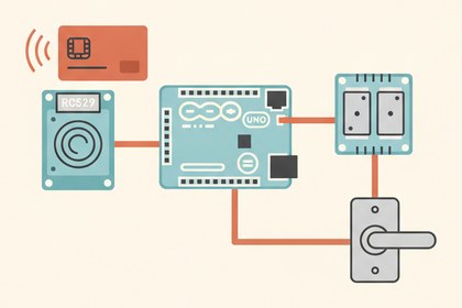 Схема считывателя RFID-карт на RC522 для двери