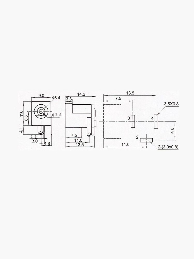 Разъем питания гнездо DC005 5.5 x 2.5 12VDC/6A под пайку картинка №2