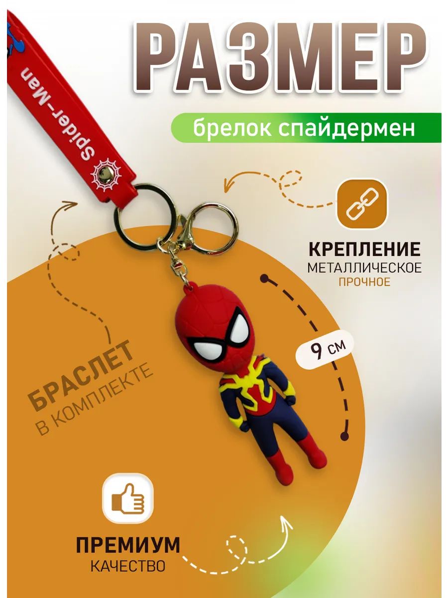 Брелок Спайдермен для ключей сумки, телефона картинка №2