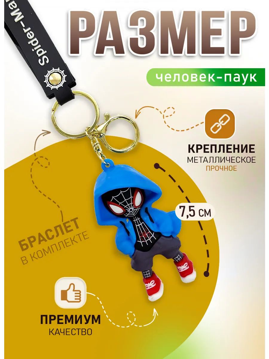 Брелок Спайдермен для ключей сумки, телефона картинка №2