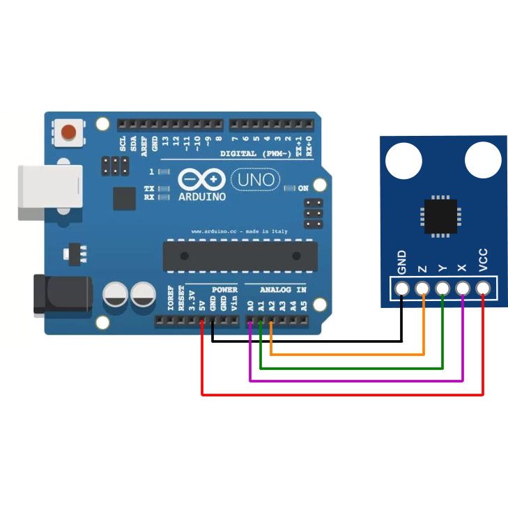 Трехосевой акселерометр GY-61 ADXL335 для Arduino картинка №2