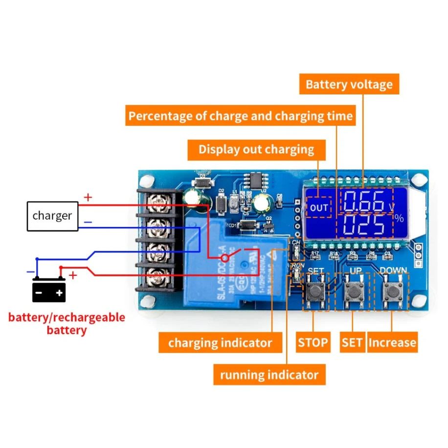 Модуль контроля заряда аккумулятора XY-L30A (HCW-L30A) картинка №2