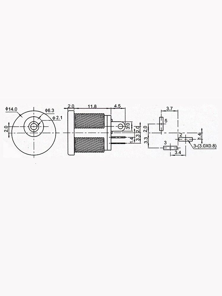 Разъем питания гнездо DC022 5.5 x 2.1 12VDC/2.5A под пайку картинка №2