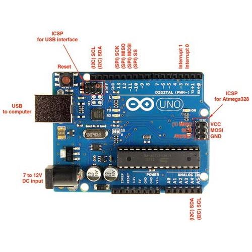 Контроллер Arduino UNO R3 Atmel Atmega328 без USB кабеля картинка №2