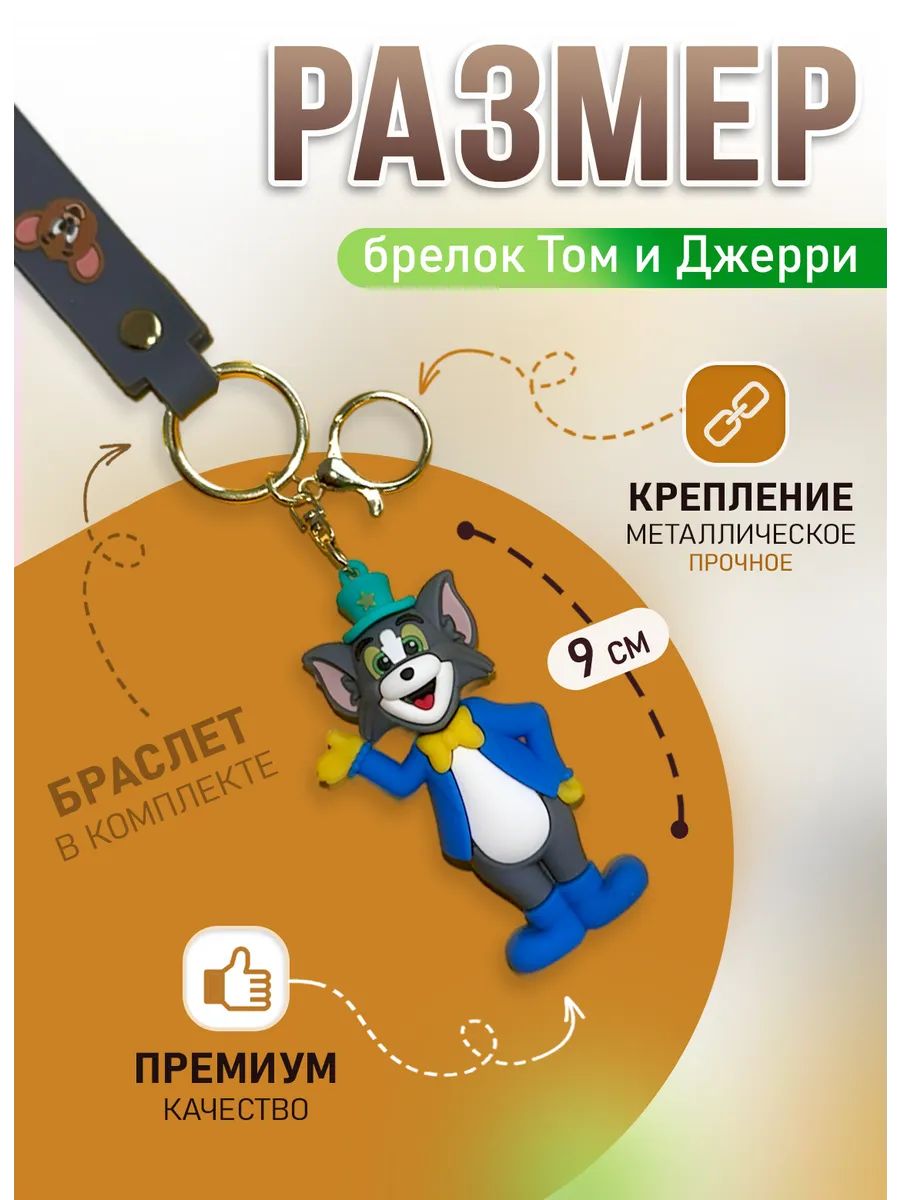 Брелок Том и Джерри подвеска котик Том картинка №2