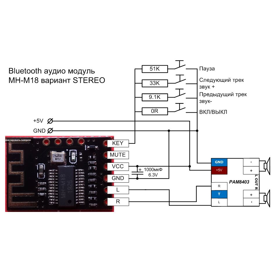 Bluetooth аудио модуль MH-M18 картинка №2