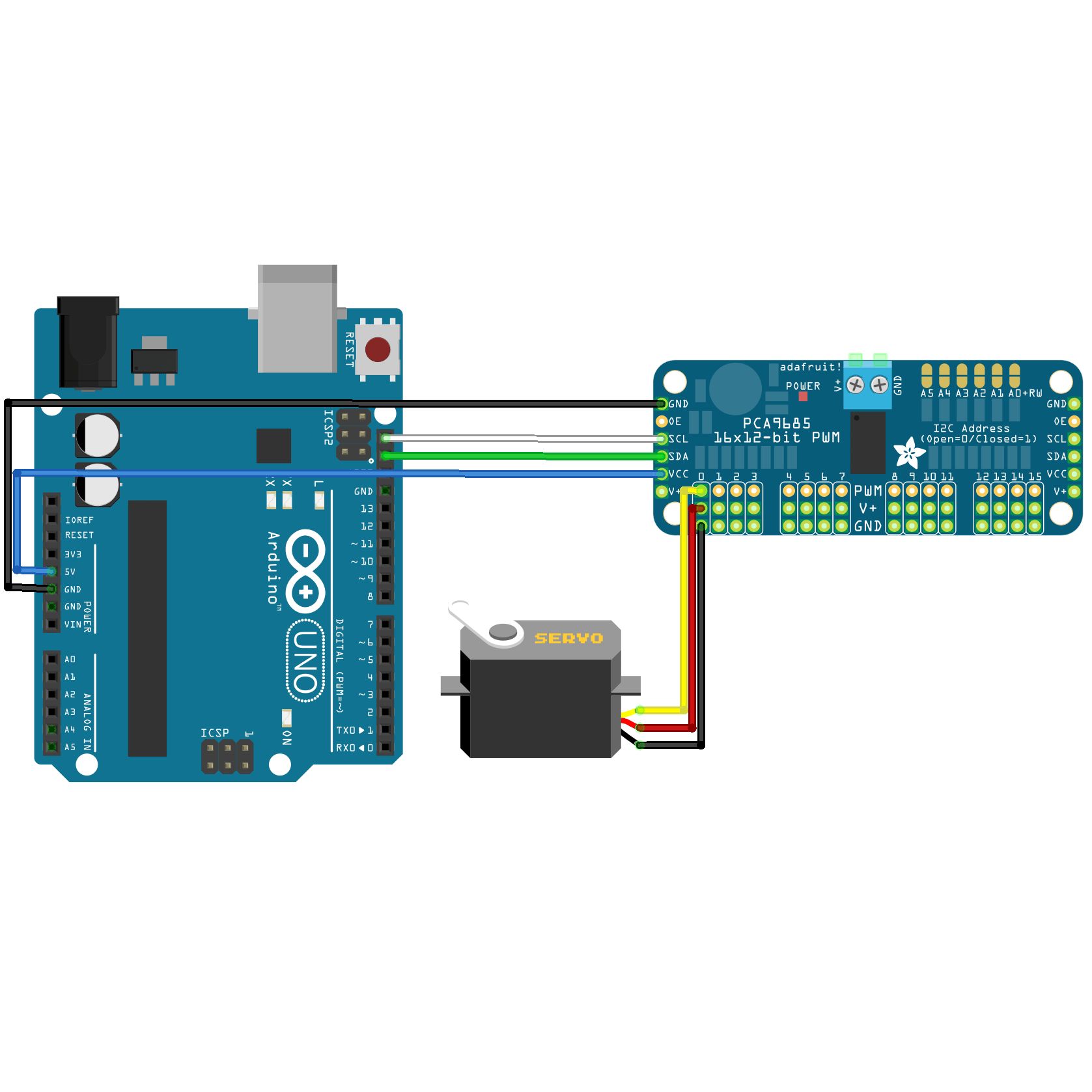 PCA9685 16 канальный ШИМ(PWM) расширитель портов картинка №2