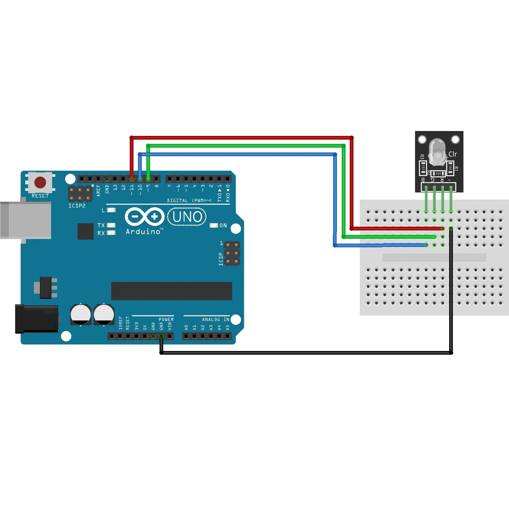 Светодиодный модуль RGB KY-016 (HW-479) для Arduino картинка №2
