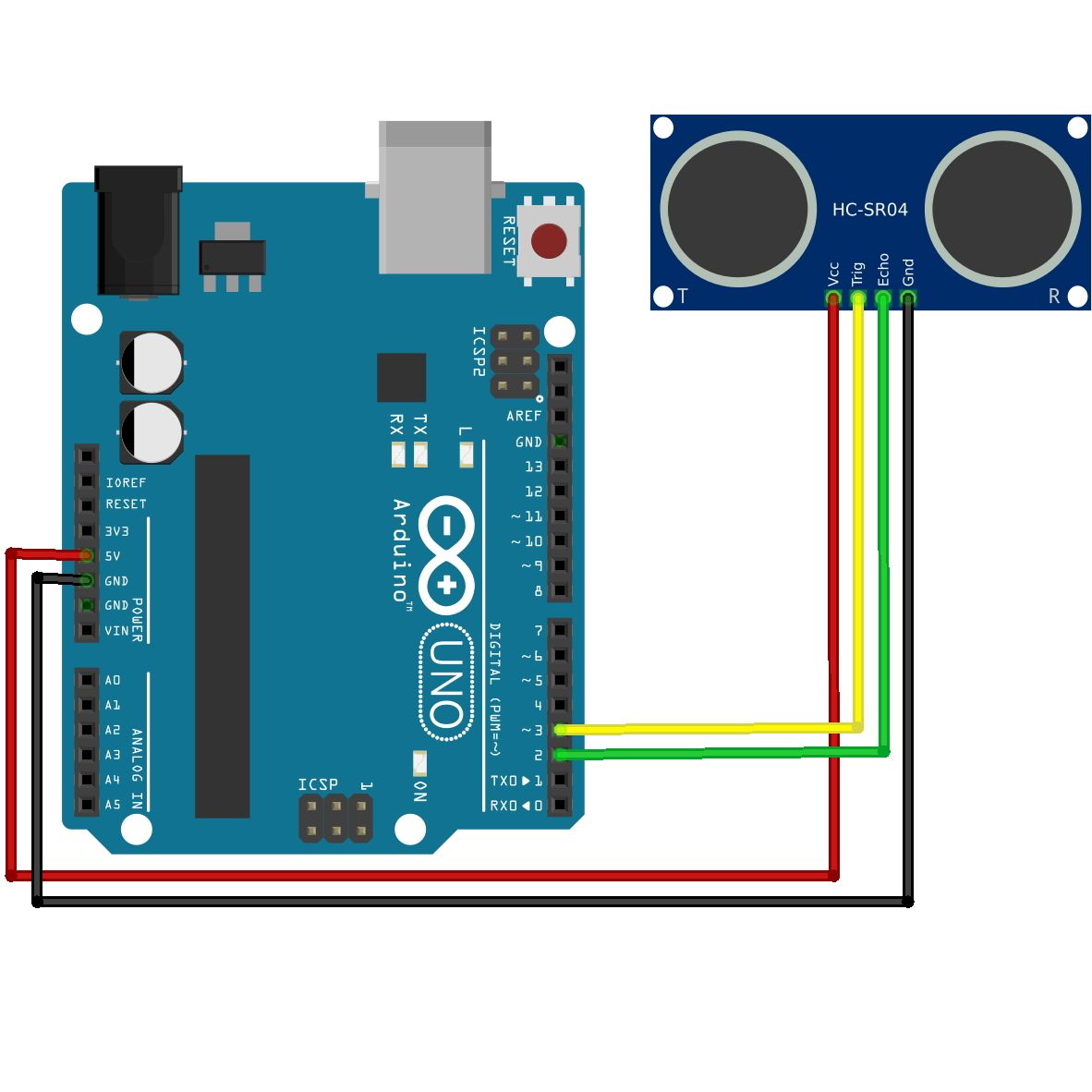 Ультразвуковой датчик расстояния и движения HC-SR04+ для Arduino картинка №2