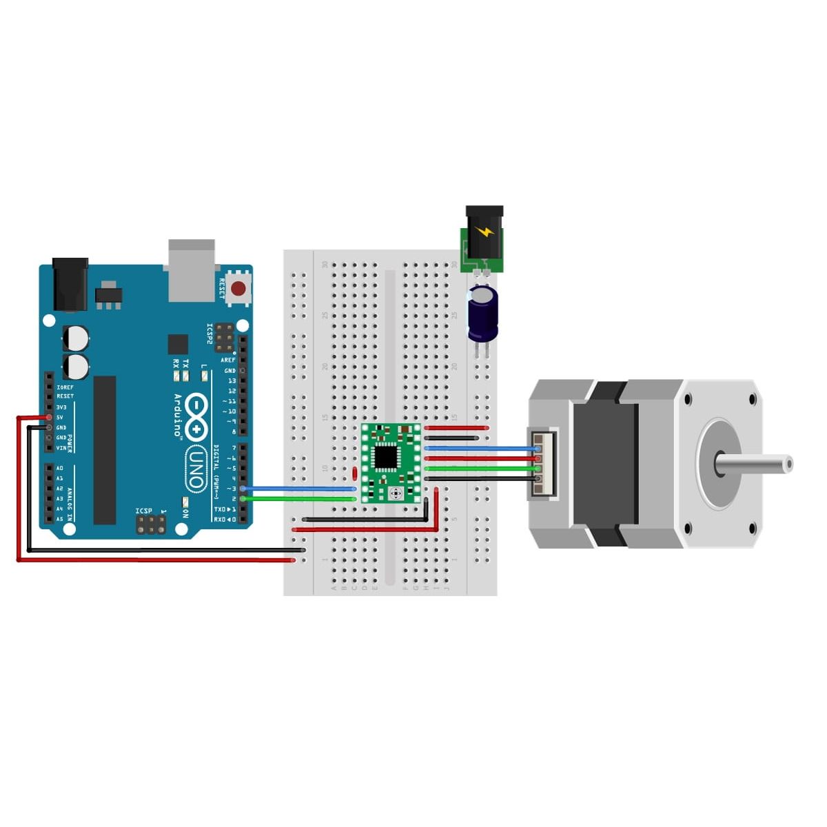 Драйвер шагового двигателя A4988 зелёный с радиатором для Arduino картинка №2